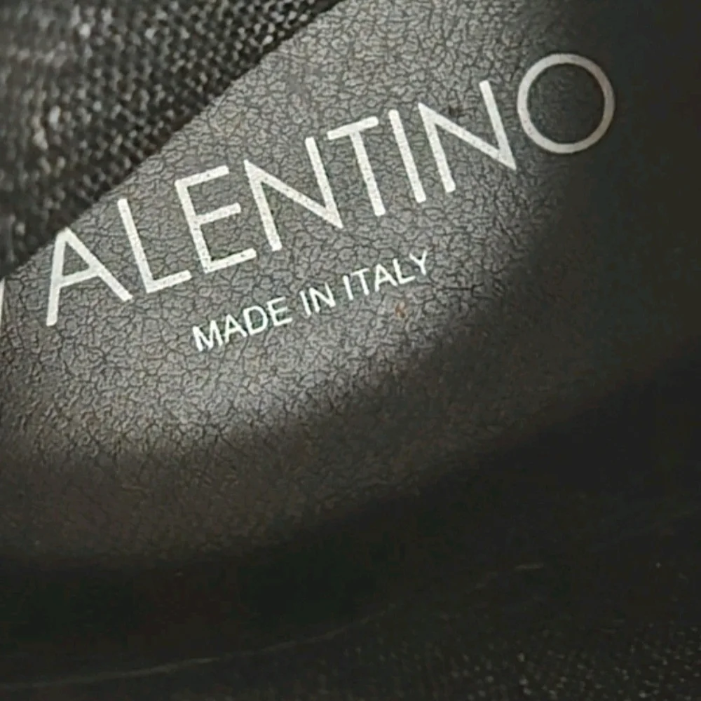 Valentino By Mario Logo Black Stretch Knit Slip On Fashion Sneakers Men’s Sz 12 - Picture 8 of 10